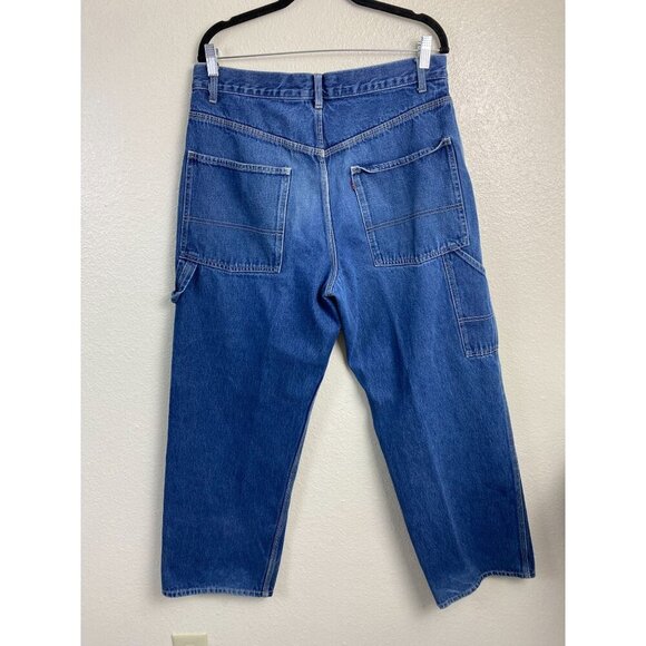 Vintage Levi's Baggy Cargo Jeans Mens size 34x30 Blue Carpenter Utility Y2K 90s